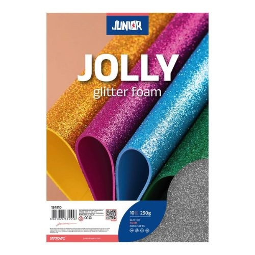 Kreatív Junior csillámos dekor gumilap A/4, ezüst, 10 db/csomag