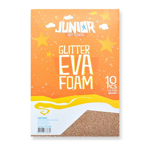 Kreatív Junior csillámos dekor gumilap A/4, óarany, 10 db/csomag