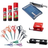 Fűzőgépek, lyukasztók, ragasztók, vágóeszközök